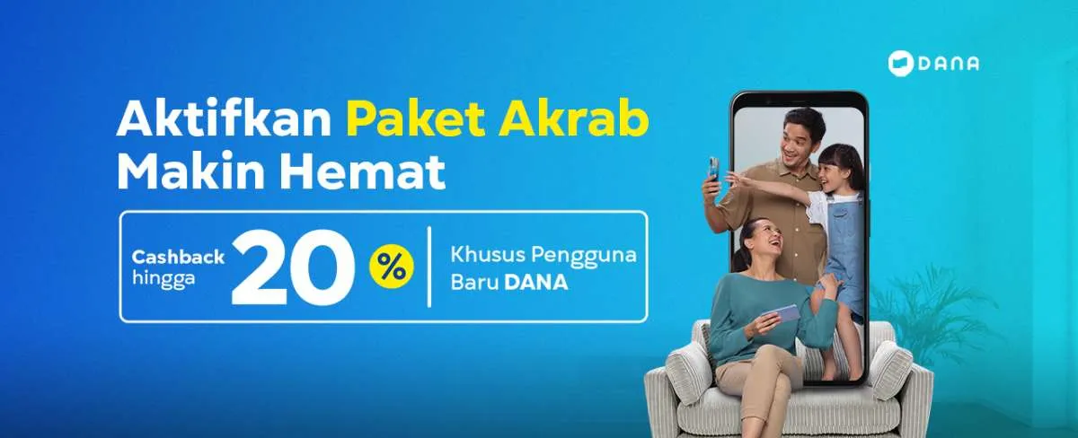 Promo XL April 2022, Beli Paket Data Akrab Pakai DANA Dapat Cashback 20%