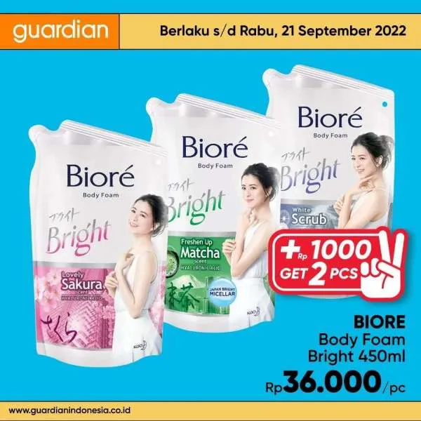 Promo Guardian +1000 Get 2 Pcs Periode 15-21 September 2022