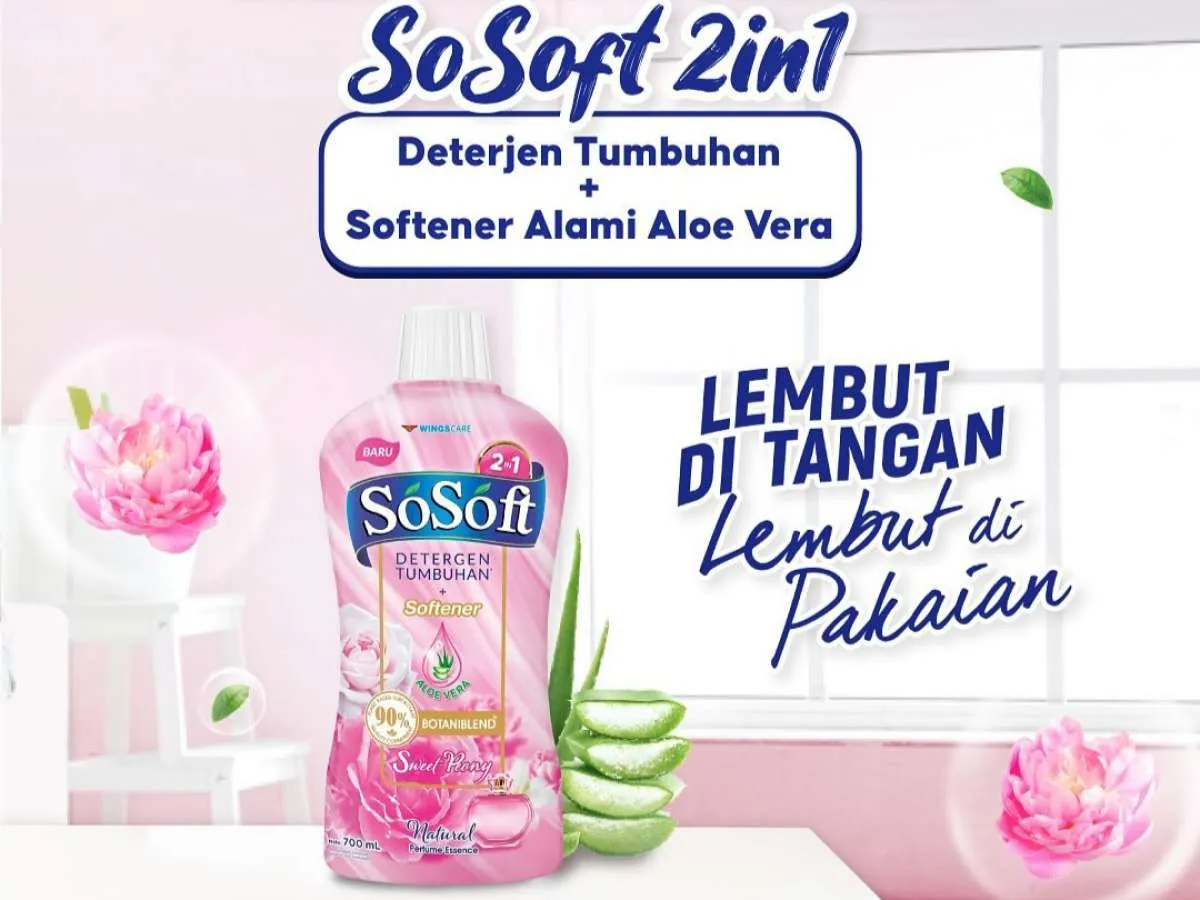 SoSoft dari Wings Care Meluncurkan Deterjen Tumbuhan 2in1 Aroma Aloe Vera