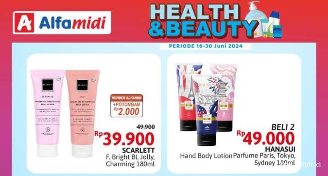 Promo Alfamidi Health & Beauty 16-30 Juni 2024, Body Lotion Hanasui Beli 2 Rp 49.000