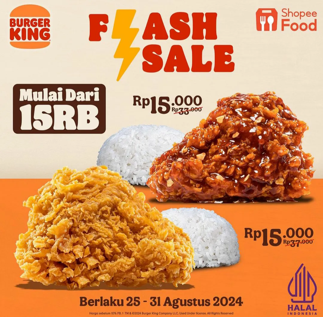 Promo burger king flash sale shopeefood