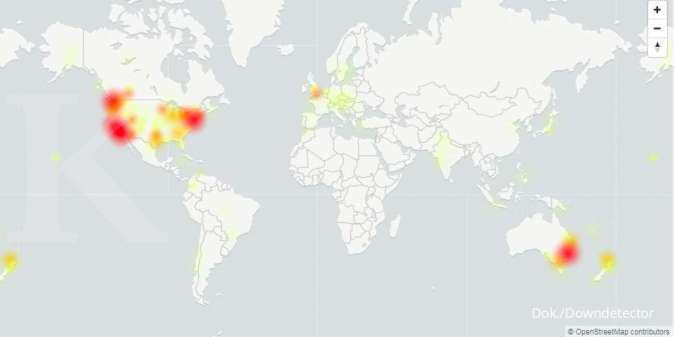 Gmail down pagi ini (via Down Detector)