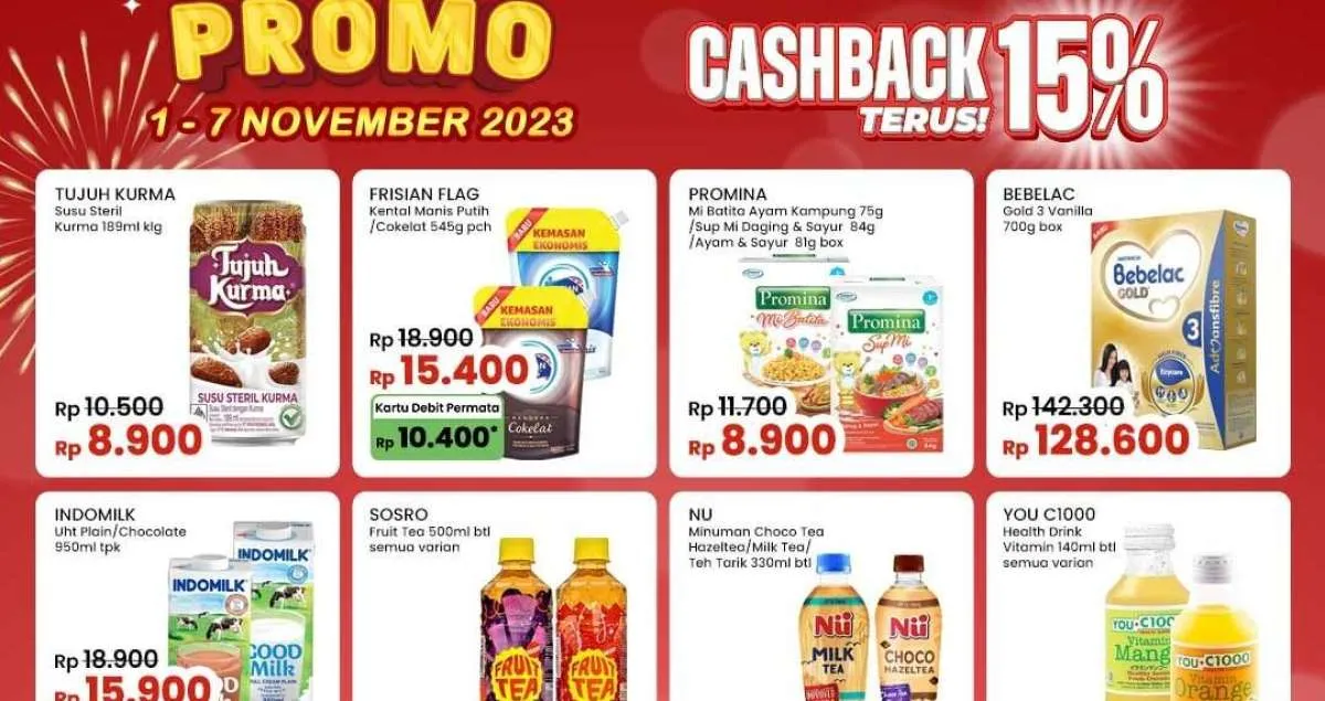 Promo Indomaret Sampai 7 November 2023, Cashback 15% yang Segera Berakhir Besok!