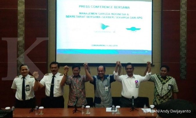 Manajemen dan serikat pekerja Garuda Indonesia akhirnya berdamai