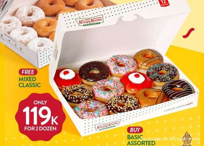 Hari Terakhir Promo Krispy Kreme Buy 1 Get 1, Paket 2 Lusin Donat Cuma Rp 119.000