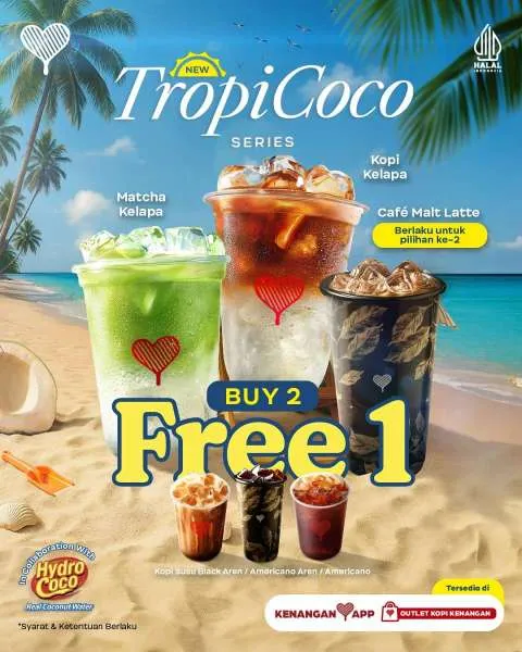 Promo Kopi Kenangan Tropi Coco Buy 2 Free 1