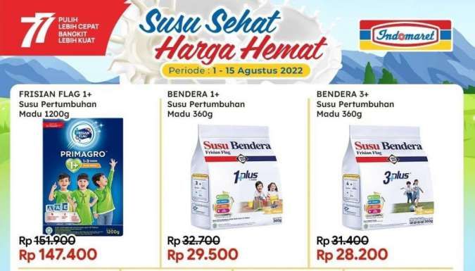 Promo Indomaret 1-15 Agustus 2022, Beragam Susu Anak Dibanderol Harga Menarik