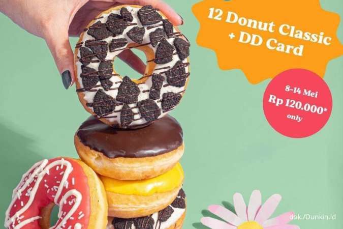 Promo Dunkin Gratis DD Card Beli 12 Donut Classic, Terbatas sampai 14 Mei 2023