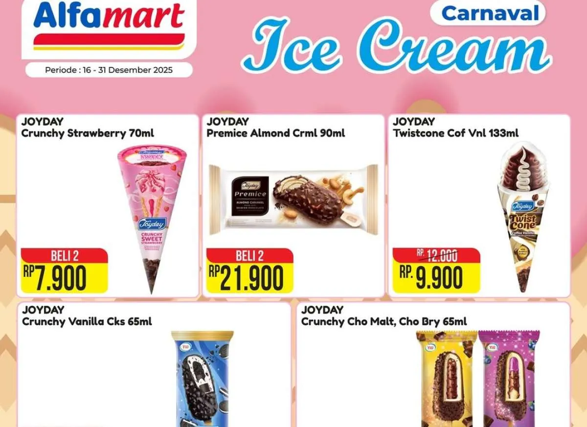 Promo Es Krim di Alfamart 16-31 Desember 2025, Diskon Sampai Akhir Tahun!