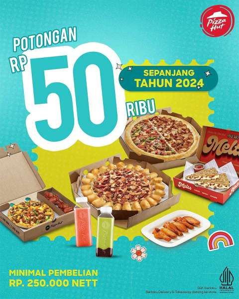 Promo Pizza Hut Diskon Rp 50.000 Sepanjang Tahun 2024
