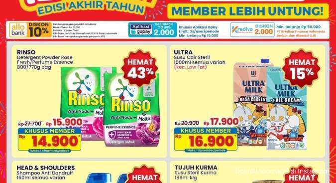 Promo Indomaret Weekend Terbaru Desember, Rinso & Ultra Milk Lebih Hemat Sampai 43%