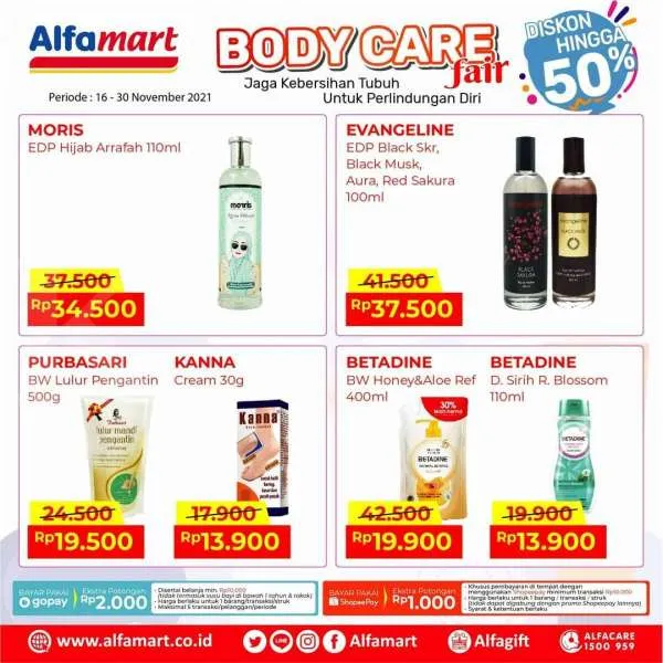 Promo Alfamart Body Care Fair 16-30 November 2021