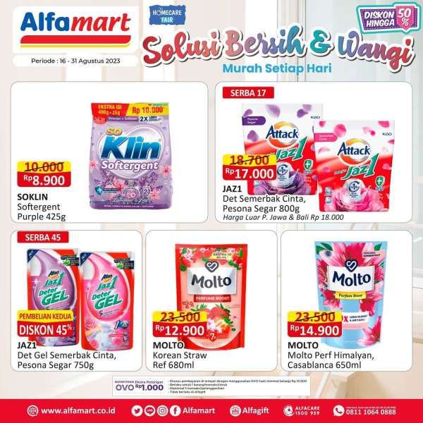 Katalog Harga Promo Alfamart Terbaru 16-31 Agustus 2023, Promo Produk Rumah Tangga