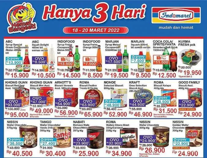 Promo Indomaret Hanya 3 Hari Periode 18-20 Maret 2022