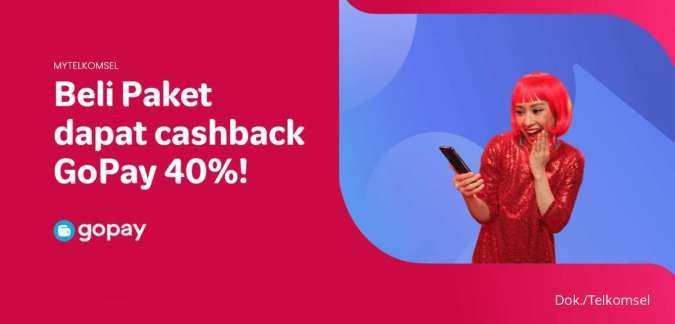 Promo Telkomsel x GoPay Juni 2022, Beli Paket Data Bonus Cashback 40%