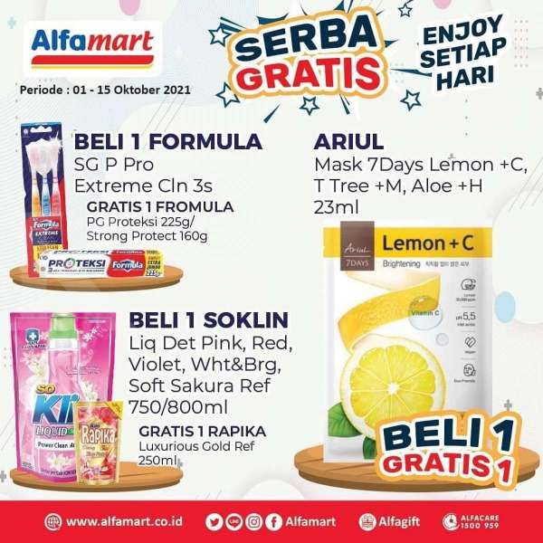 Promo Alfamart Serba Gratis hingga 15 Oktober 2021, Sheet Mask Korea Beli 1 Gratis 1