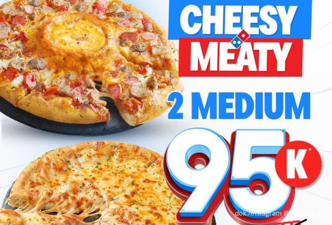 Nikmati Double Kelezatan Promo Domino's Pizza Paket 2 Medium Cuma Rp 95.000