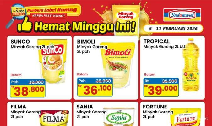 Promo Minyak Goreng di Indomaret 5-11 Februari 2026, Ada Sovia Rp 35.700