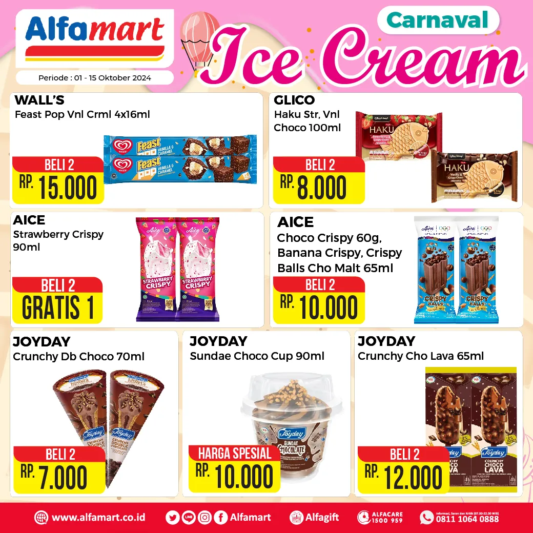 Promo Alfamart Carnaval Ice Cream Periode 1-15 Oktober 2024