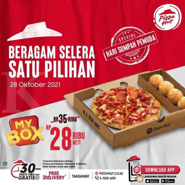 Promo Pizza Hut 28 Oktober 2021 spesial Hari Sumpah Pemuda
