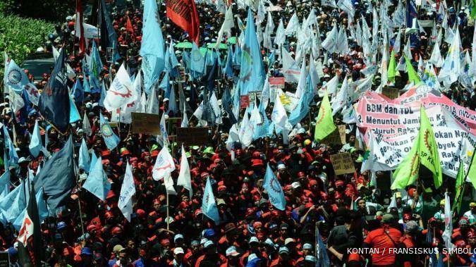 Buruh gagal tembus blokade bandara Soekarno-Hatta