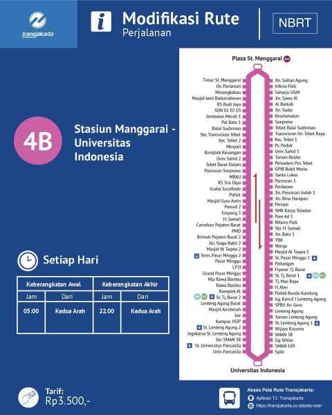Transjakarta Modifikasi Rute Stasiun Manggarai-UI Mulai 23 Juli 2025
