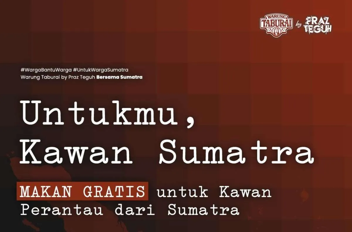 Promo Spesial Taburai Makan Gratis bagi Perantau dari Sumatera hingga 4 Desember