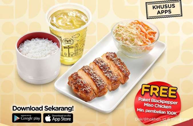 Promo HokBen Mei 2025 Khusus Aplikasi/Website, Ada Gratis Blackpepper Miso Chicken