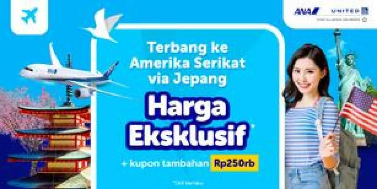 Promo Traveloka Tiket Pesawat ke Amerika Serikat via Jepang Ada Harga Eksklusif!