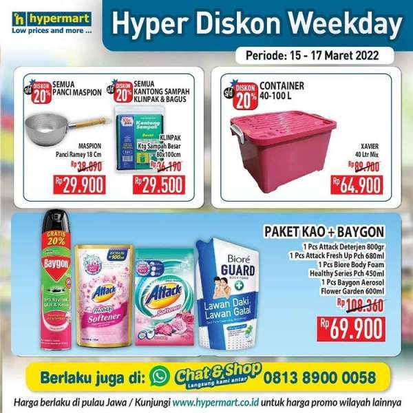 Promo Hypermart Hyper Diskon Weekday 15-17 Maret 2022