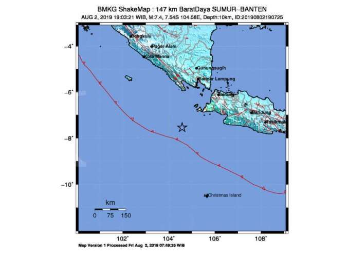  BMKG mencatat dua gempa magnitudo 5 dan 4 hari ini