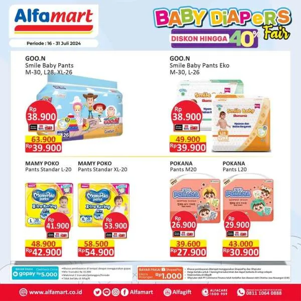 Promo Alfamart Baby Diapers Fair Diskon s/d 40% Periode 16-31 Juli 2024