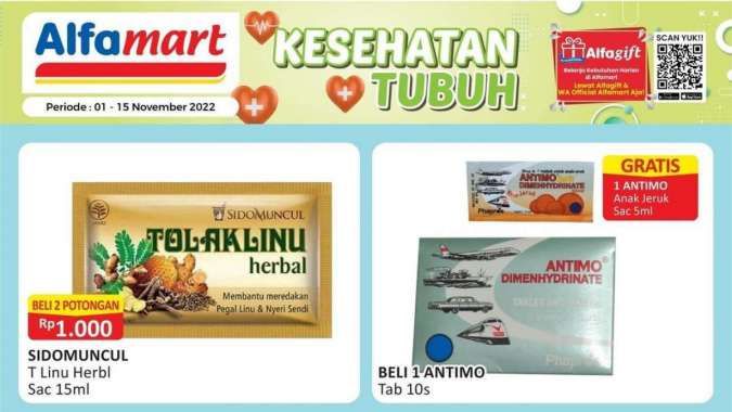 Promo Alfamart Edisi Produk Kesehatan Tubuh, Ada Penawaran Beli 1 Gratis 1 Menanti