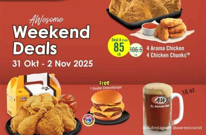Cuma 3 Hari, Promo A&W Weekend Deals Tawarkan Paket Hemat Mulai Rp 85.000-an