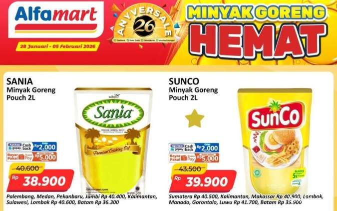Promo Minyak Goreng di Alfamart 28 Januari-5 Februari 2026, Mulai Rp 29.900