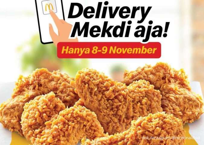 Promo McD Delivery 8-9 November, Nikmati Paket 5 Ayam Goreng Hanya Rp 60.000-an