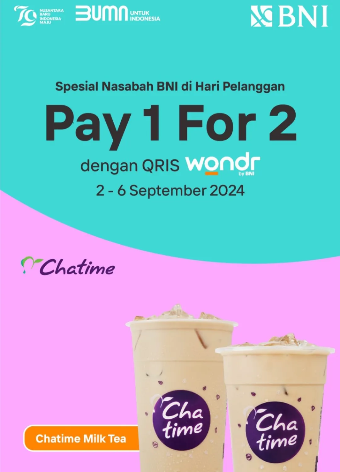 Promo Chatime x Wondr by BNI