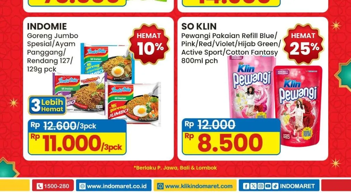 Promo Indomaret Weekend di Bulan Ramadan, Indomie dan So Klin Pewangi Hemat