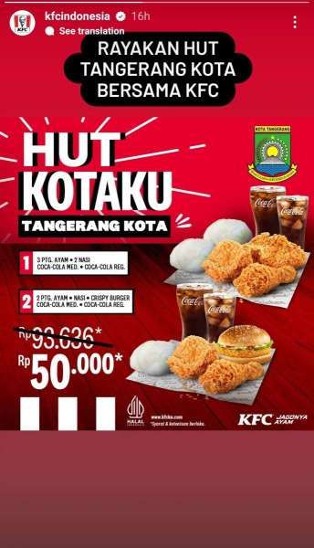 Promo KFC HUT Kota Tangerang 28 Februari 2024