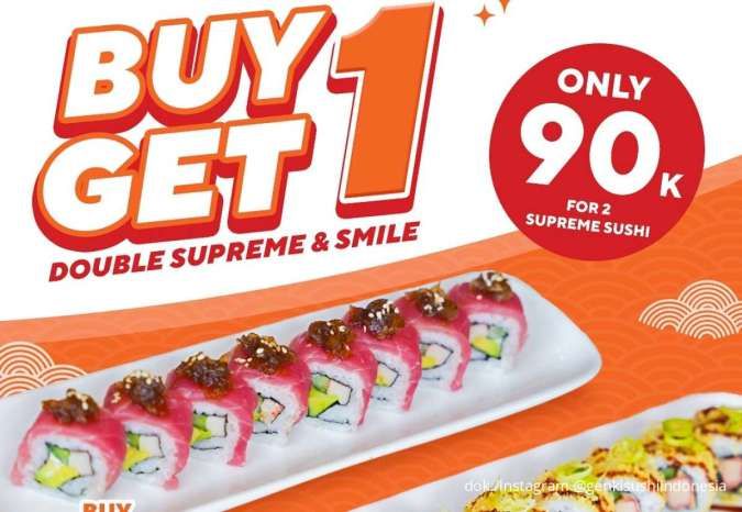 Double Kenikmatan Satu Harga, Promo Genki Sushi Buy 1 Get 1 Cuma 13–17 Oktober