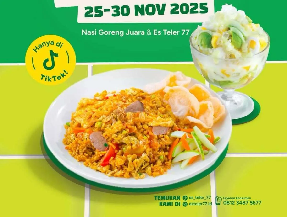 Promo Payday Es Teler 77 sampai 30 November, Nasgor Juara & Es Teler Harga Spesial