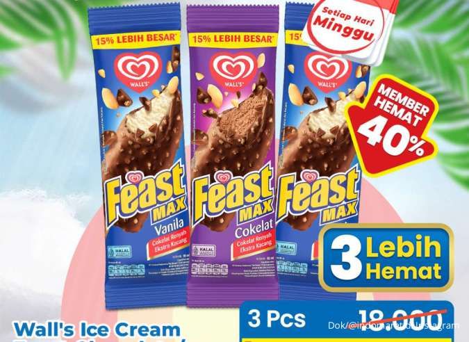 Promo Es Krim Indomaret 21 September 2025: Beli 3 Feast Cuma Rp 10.000