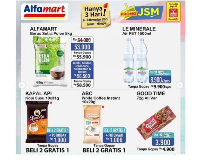Promo JSM <a href='https://madura.tribunnews.com/tag/alfamart' title='Alfamart'>Alfamart</a> Promo 6-10 November 2020