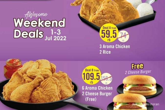 Promo AW Restoran Weekend 1-3 Juli 2022, Ada Ayam, Nasi, Hingga Free Burger