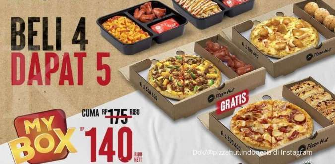 Promo Pizza Hut terbaru 1-12 November 2021, beli 4 dapat 5 untuk my box harga spesial