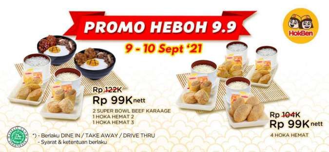 Promo Heboh 9.9 Hokben Masih Berlangsung! 9-10 September 2021 Ada Paket Rp 99.000