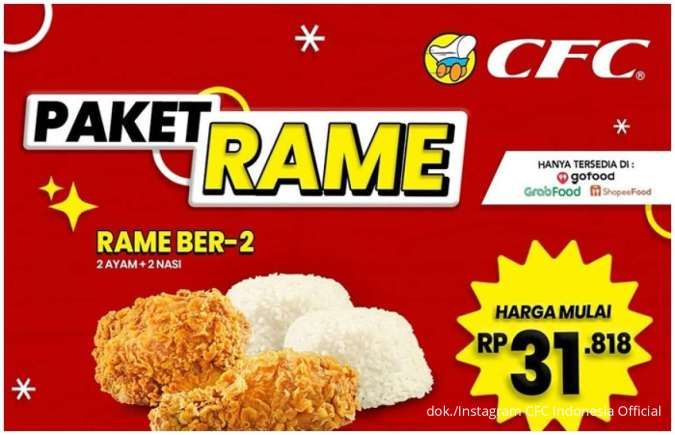 Promo CFC Paket Rame Ber-2, Ber-3, dan Ber-4, Mulai dari Rp 31.818 Saja