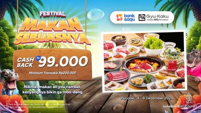 Promo Bank Saqu 4-8 Desember 2024, Buffet di Gyukaku, Super Yakiniku, Shaburi Kintan