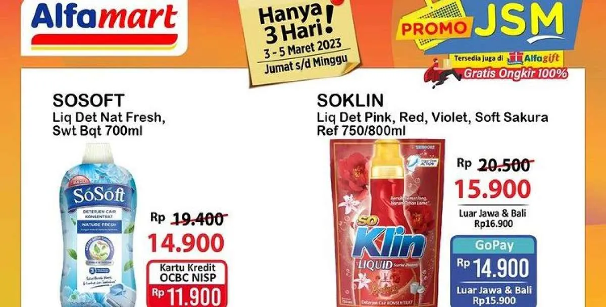 Katalog Promo JSM Alfamart 5 Maret 2023, Belanja Gratis Ongkir 100% di Alfagift
