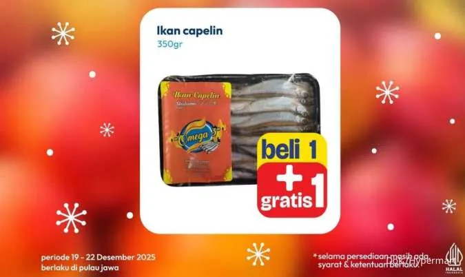 Promo JSM Hypermart 26-29 Desember 2025, Beli 1 Gratis 1 Ikan Capelin-Yogurt